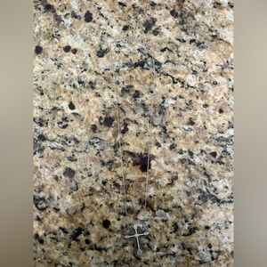 Black and silver cross necklace